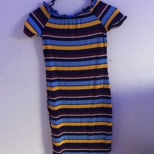 stripped body on dress